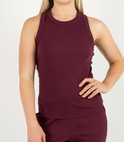 Ribbed Racer Back - Maroon