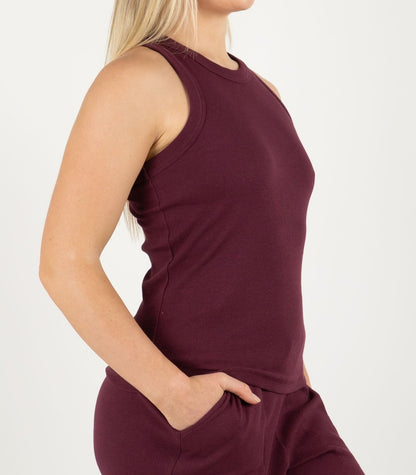 Ribbed Racer Back - Maroon