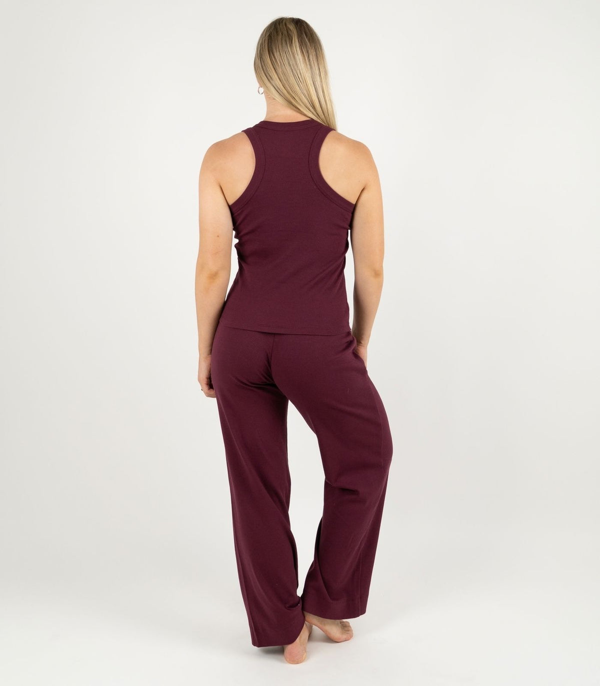 Ribbed Racer Back - Maroon