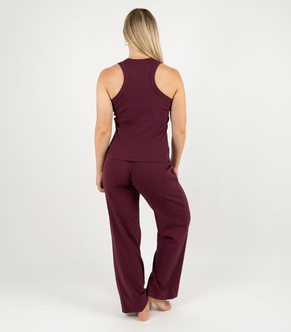 Ribbed Racer Back - Maroon