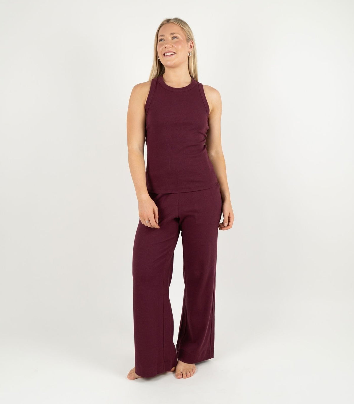 Ribbed Racer Back - Maroon