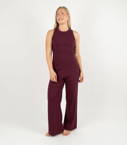 Ribbed Racer Back - Maroon