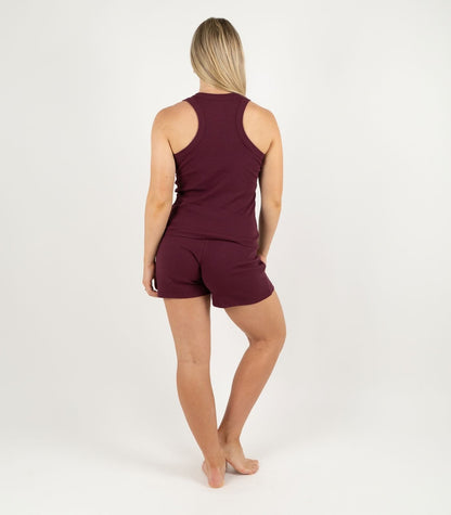 Ribbed Racer Back - Maroon