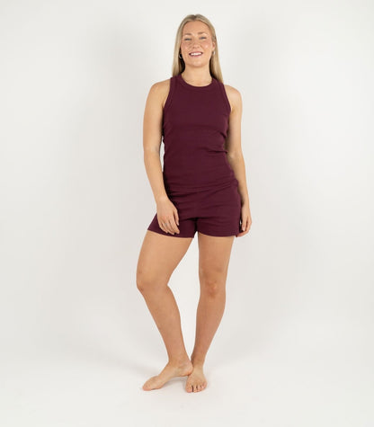 Ribbed Racer Back - Maroon