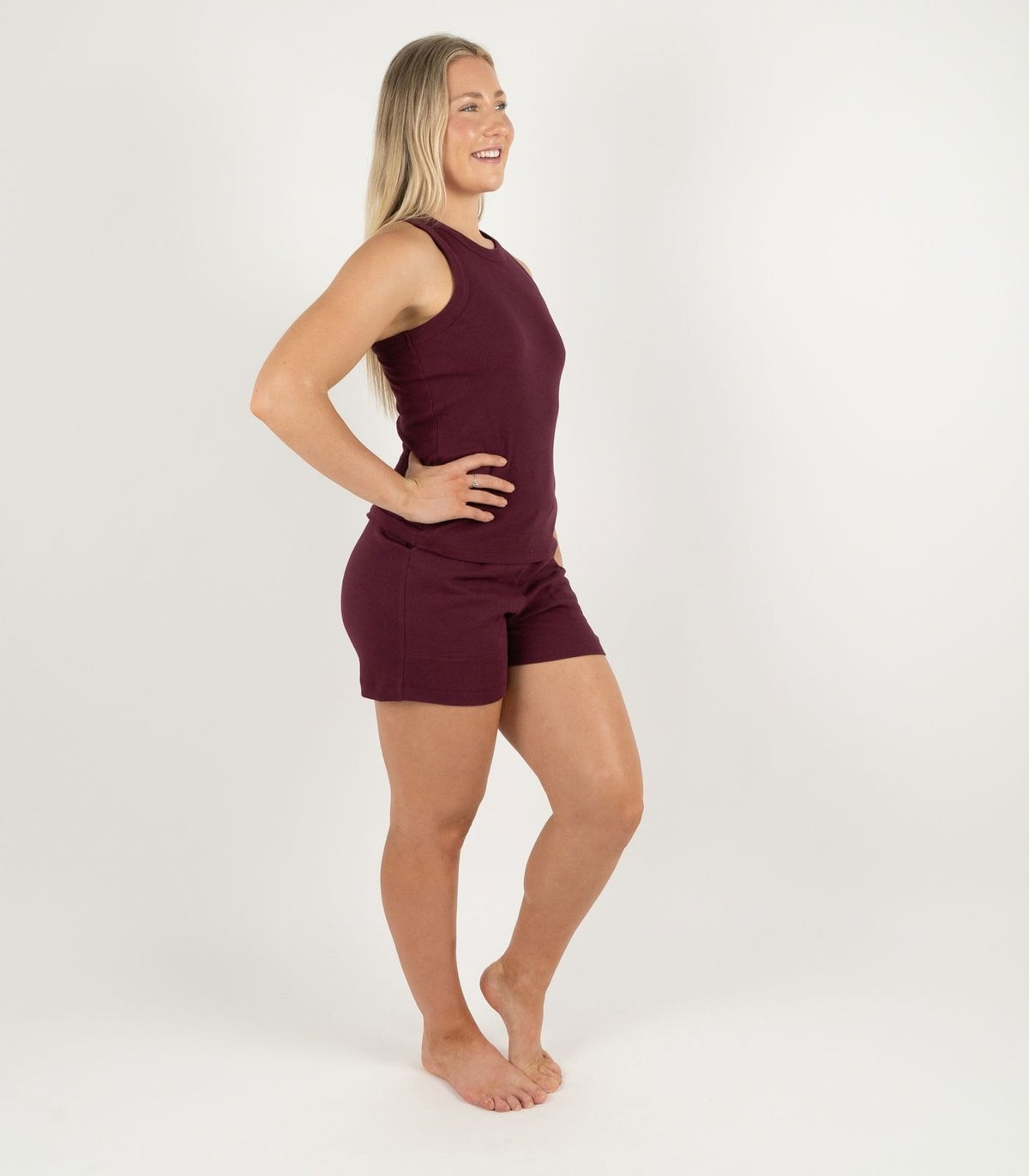 Ribbed Racer Back - Maroon