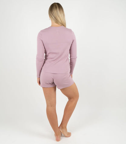 Ribbed Long Sleeve Top - Pink