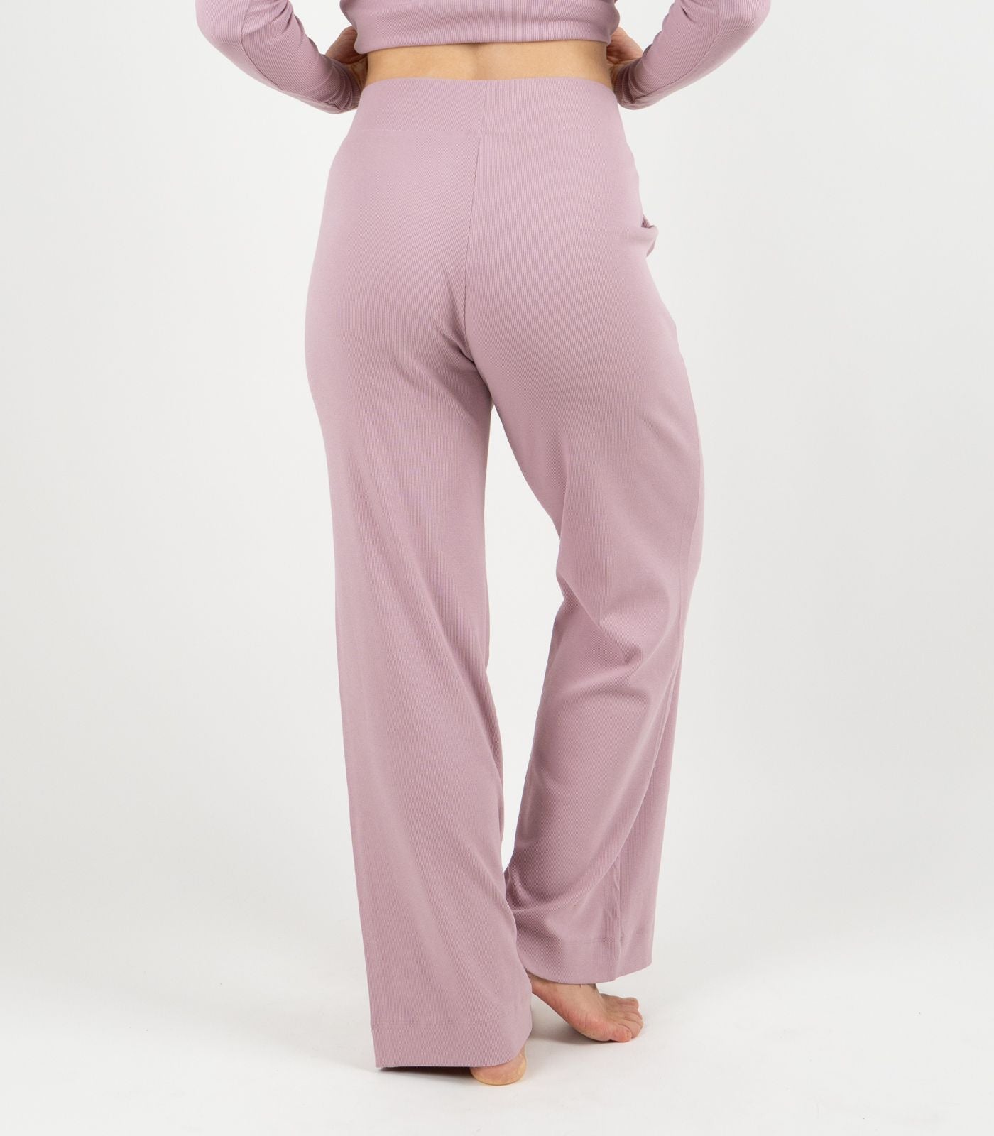 Ribbed Wide Leg Lounge Pant - Pink