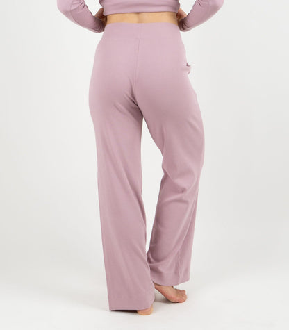 Ribbed Wide Leg Lounge Pant - Pink