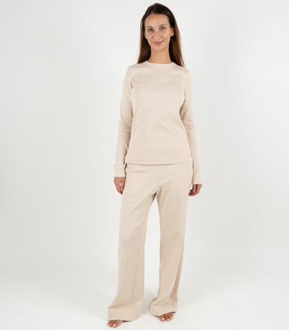 Ribbed Long Sleeve Top - Sand