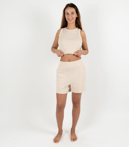 Ribbed Shorts - Sand