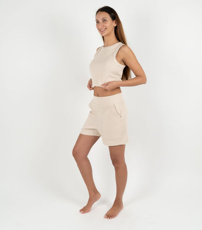 Ribbed Shorts - Sand