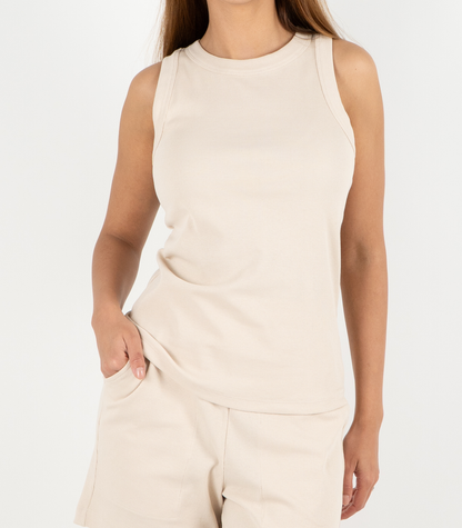 Ribbed Racer Back - Sand