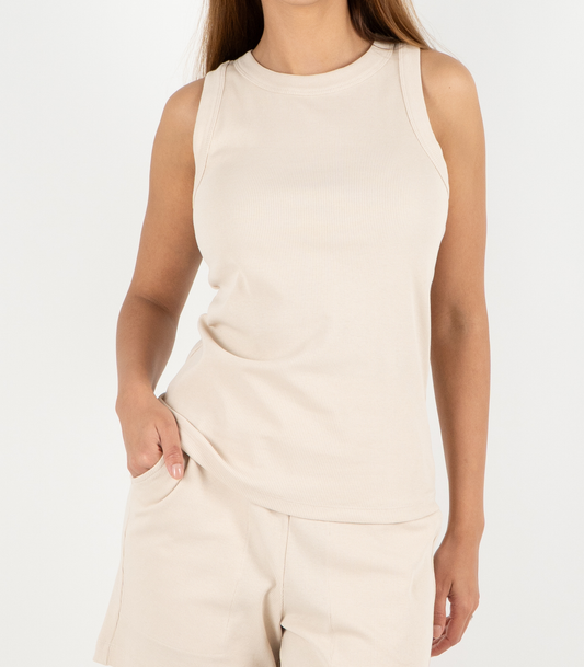 Ribbed Racer Back - Sand