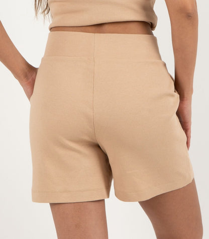 Ribbed Shorts - Tan