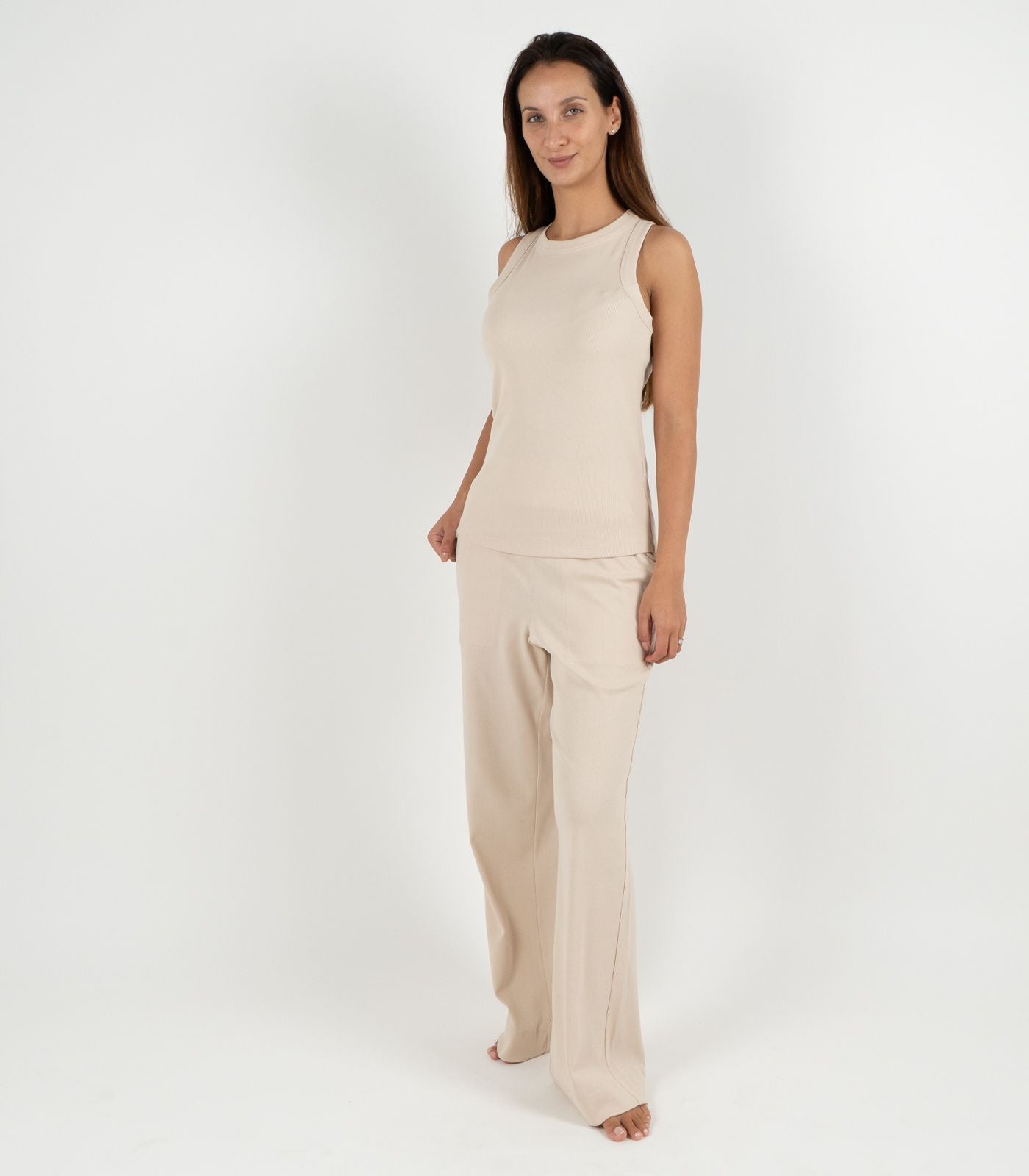 Ribbed Racer Back - Sand