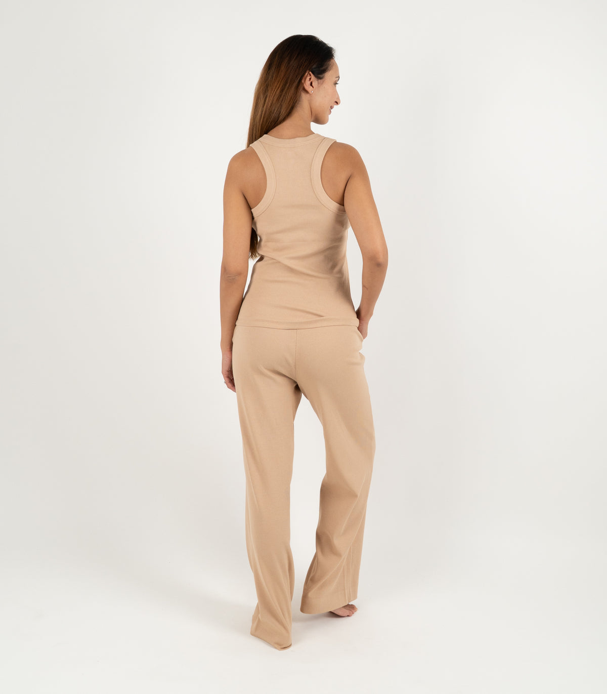 Ribbed Racer Back - Tan