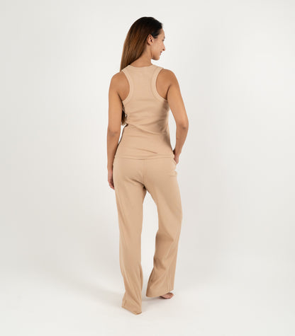 Ribbed Racer Back - Tan