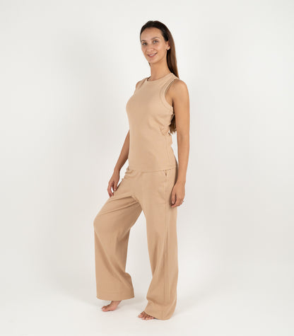 Ribbed Racer Back - Tan