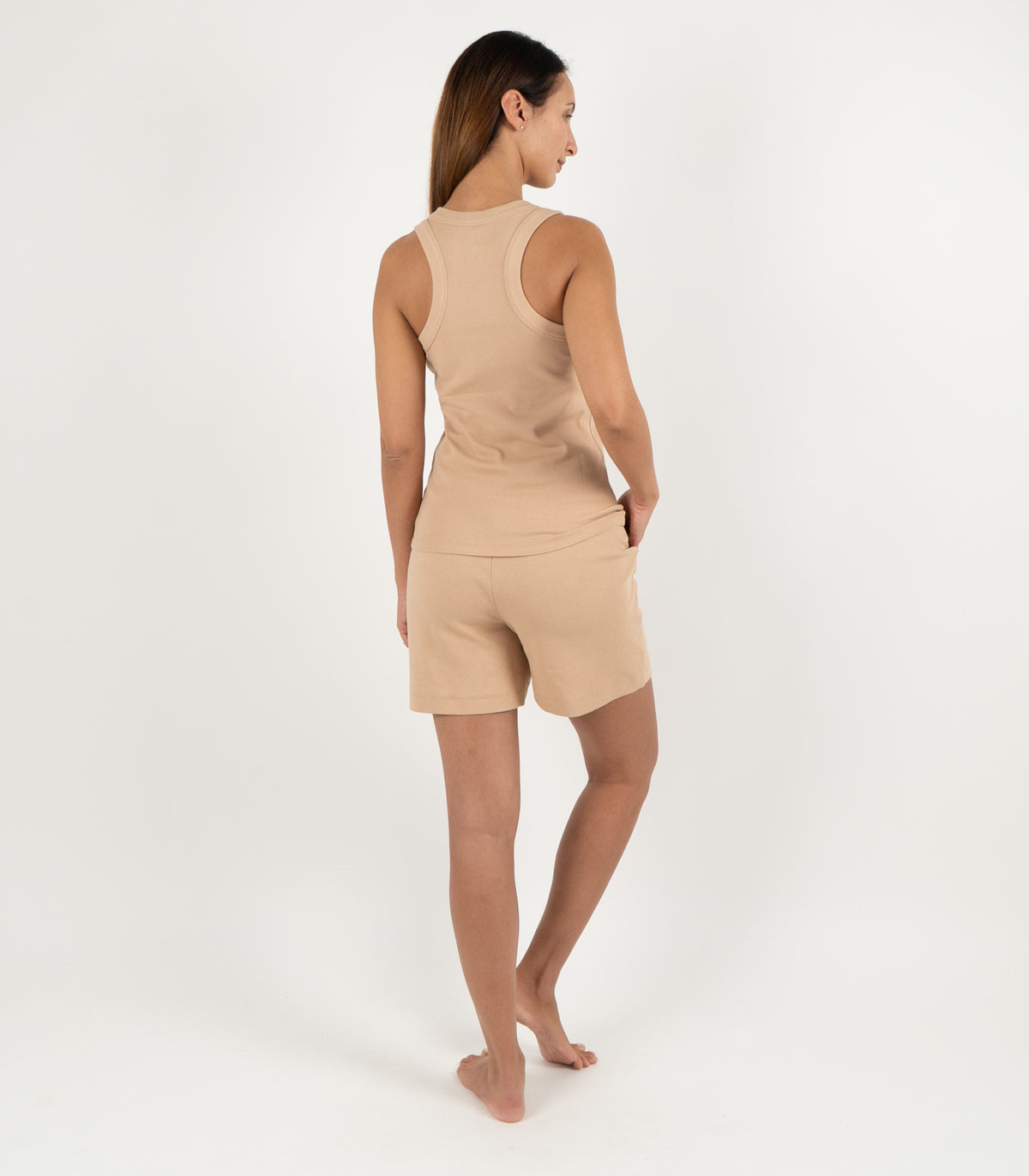 Ribbed Racer Back - Tan
