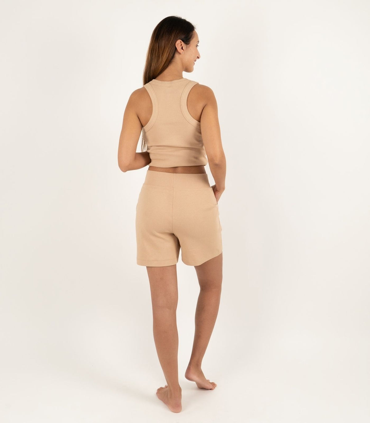 Ribbed Shorts - Tan