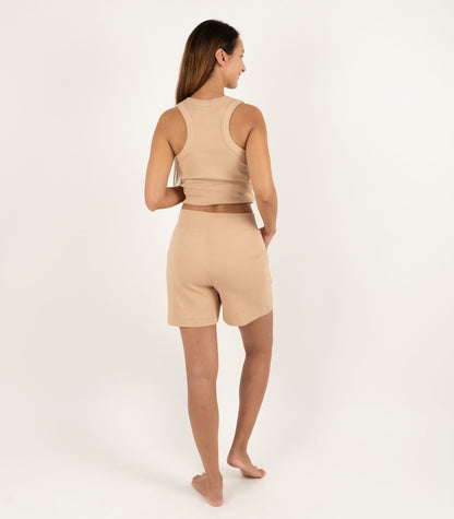 Ribbed Shorts - Tan