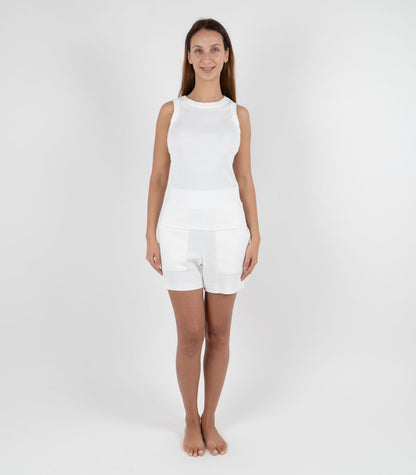 Ribbed Racer Back - White