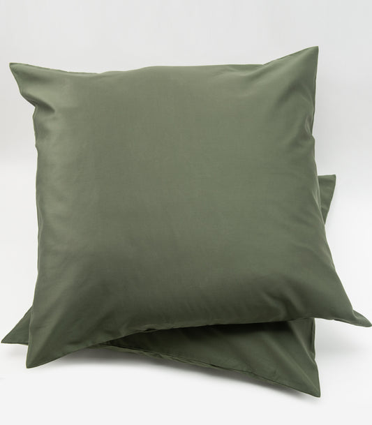 Bhumi Organic Cotton - Sateen Pillow Cases (pair) - European - Bronze Green