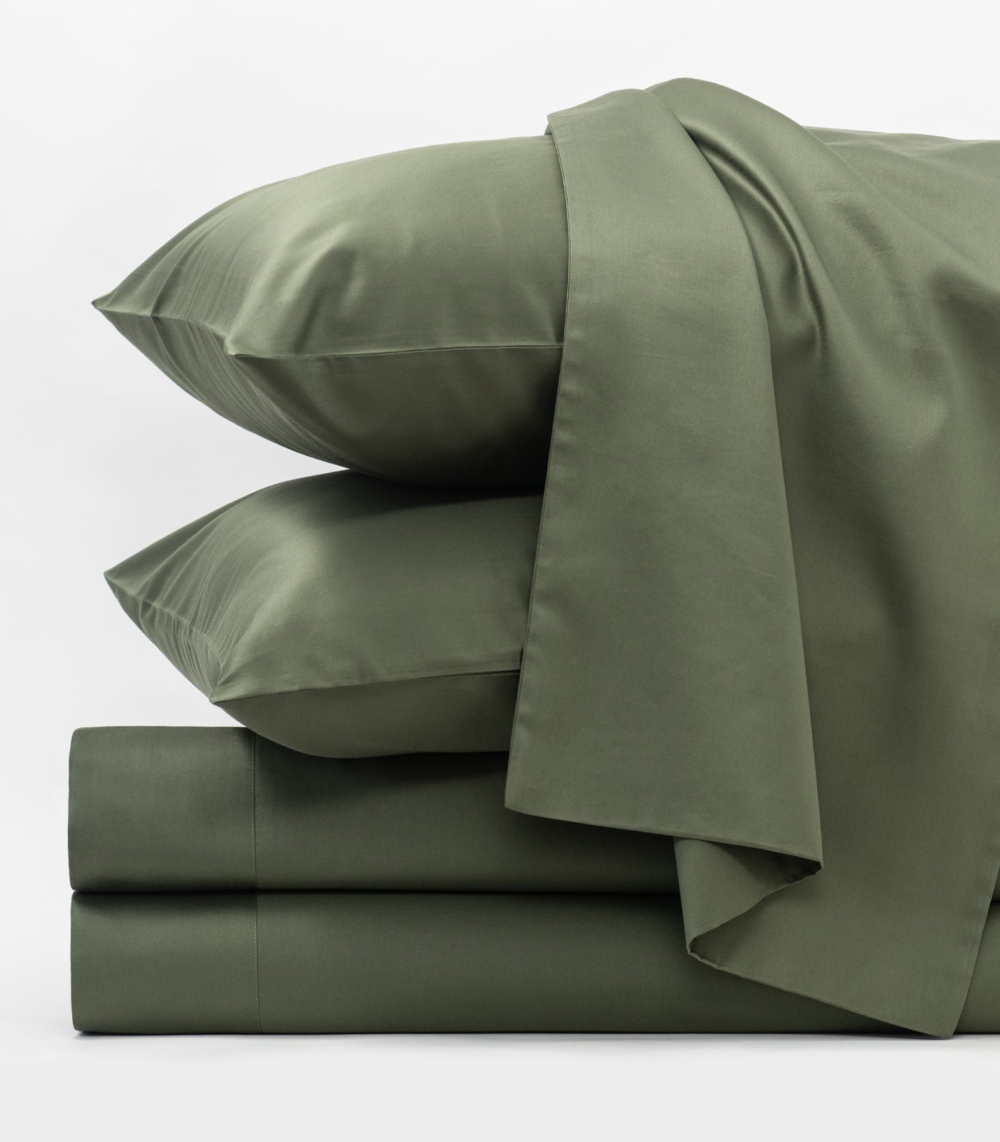 Bhumi Organic Cotton - Sateen Sheet Set - Bronze Green
