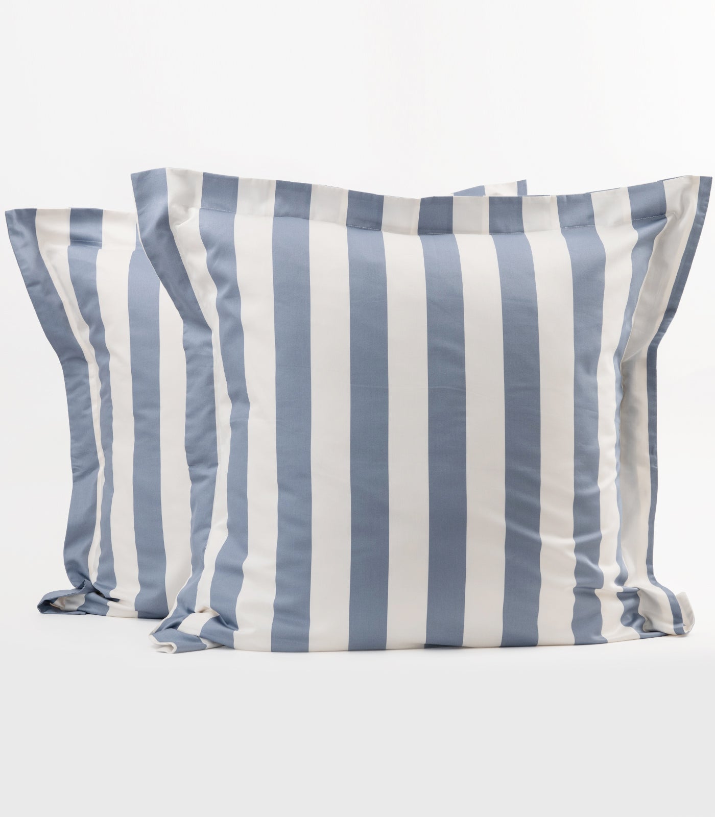 European - Sateen Pillow Cases (Pair) - Luxe - Limited Edition - Blue Stripe