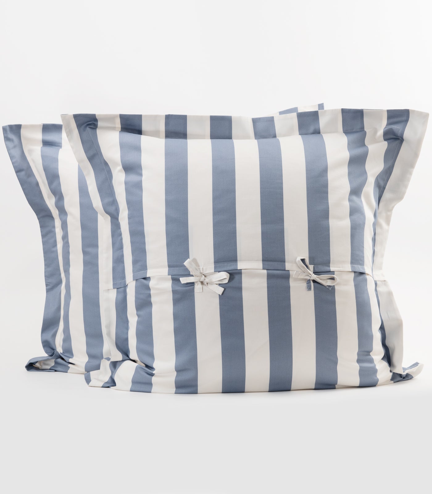 European - Sateen Pillow Cases (Pair) - Luxe - Limited Edition - Blue Stripe