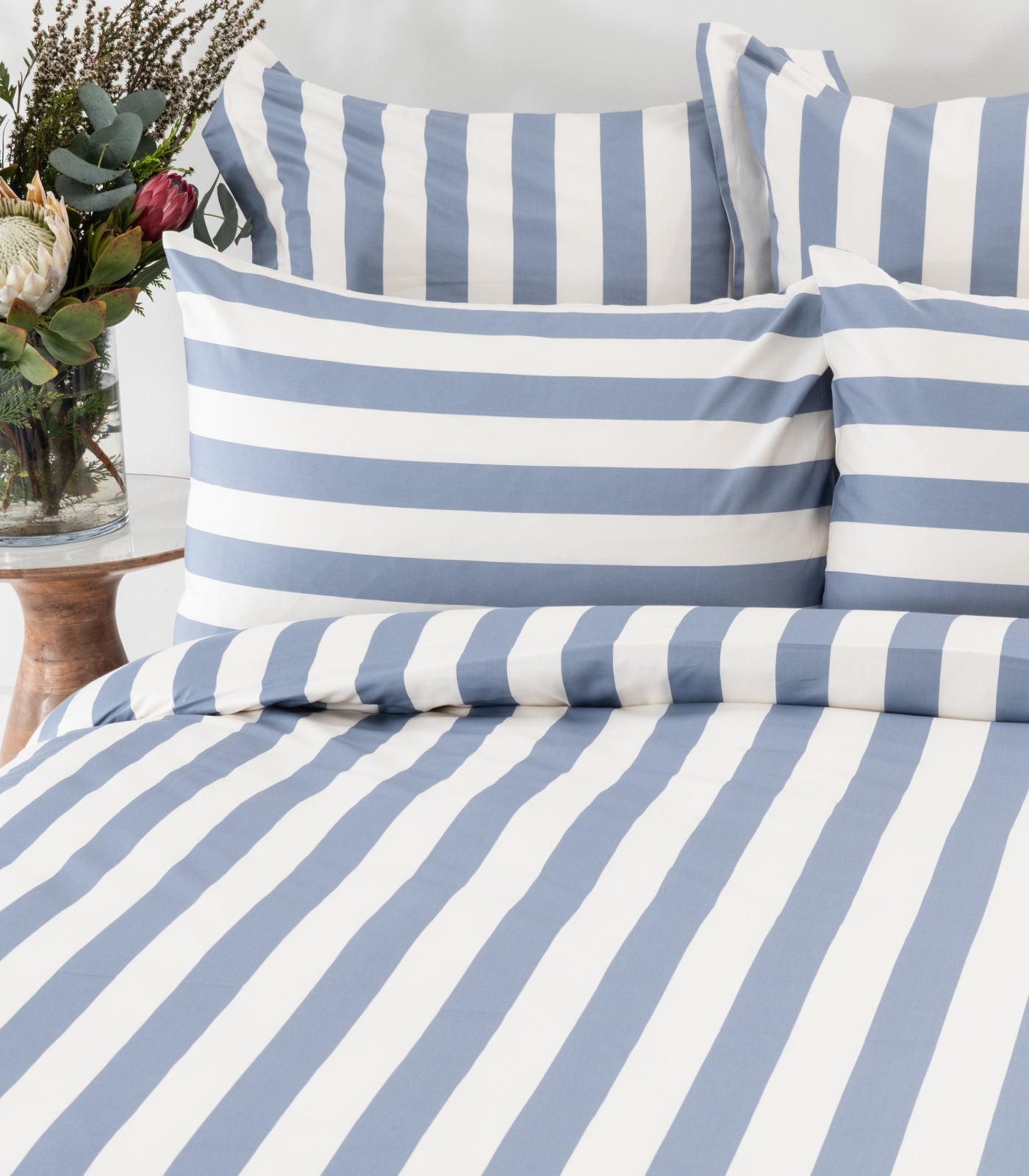 Sateen Luxe Quilt Cover Set - Luxe - Limited Edition - Blue Stripe