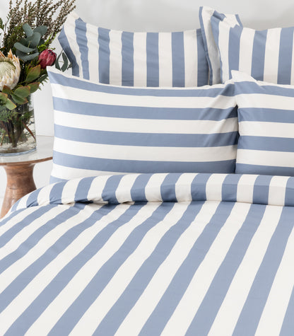Sateen Luxe Quilt Cover Set - Luxe - Limited Edition - Blue Stripe