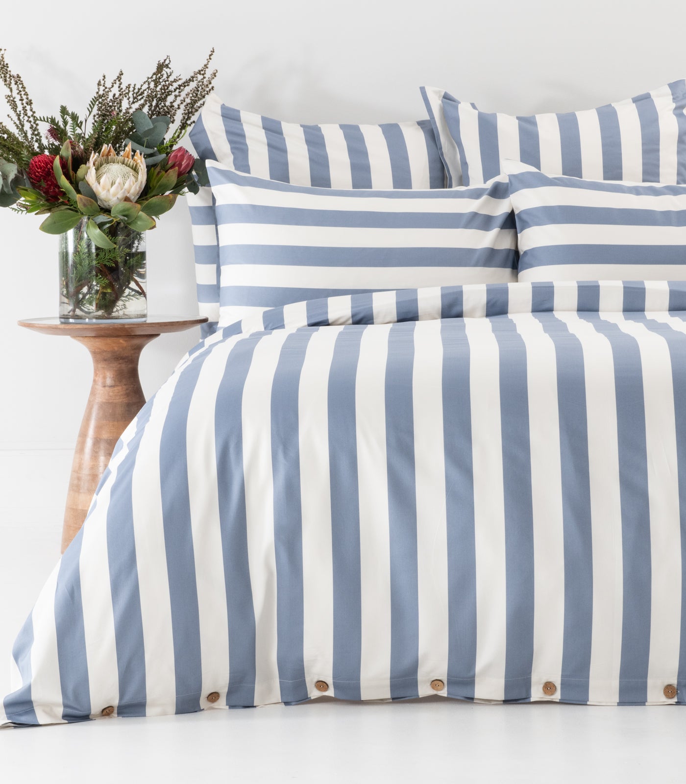 Sateen Luxe Quilt Cover Set - Luxe - Limited Edition - Blue Stripe