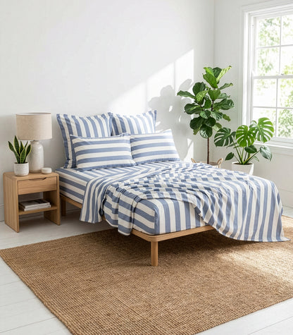Sateen Sheet Set - Luxe - Limited Edition - Blue Stripe