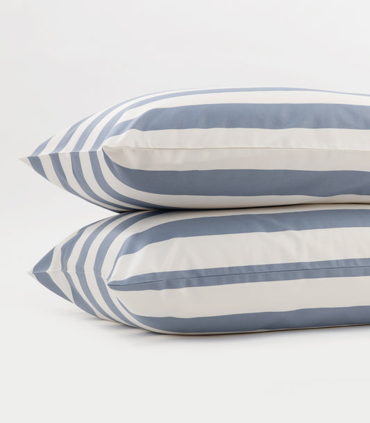 Sateen Pillow Cases (Pair) - Luxe - Limited Edition - Blue Stripes