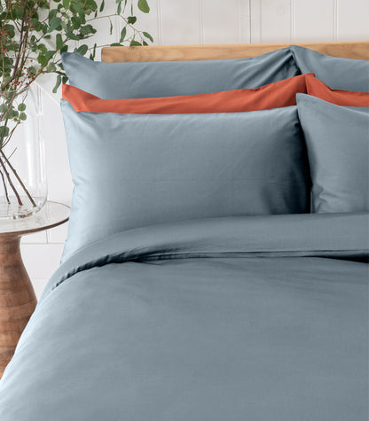 Bhumi Organic Cotton - Sateen Plain Quilt Cover - Powder Blue