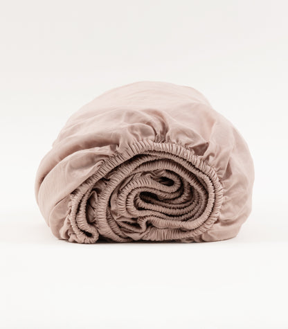 Bhumi Organic Cotton - Fitted - Sateen Sheet - Blush