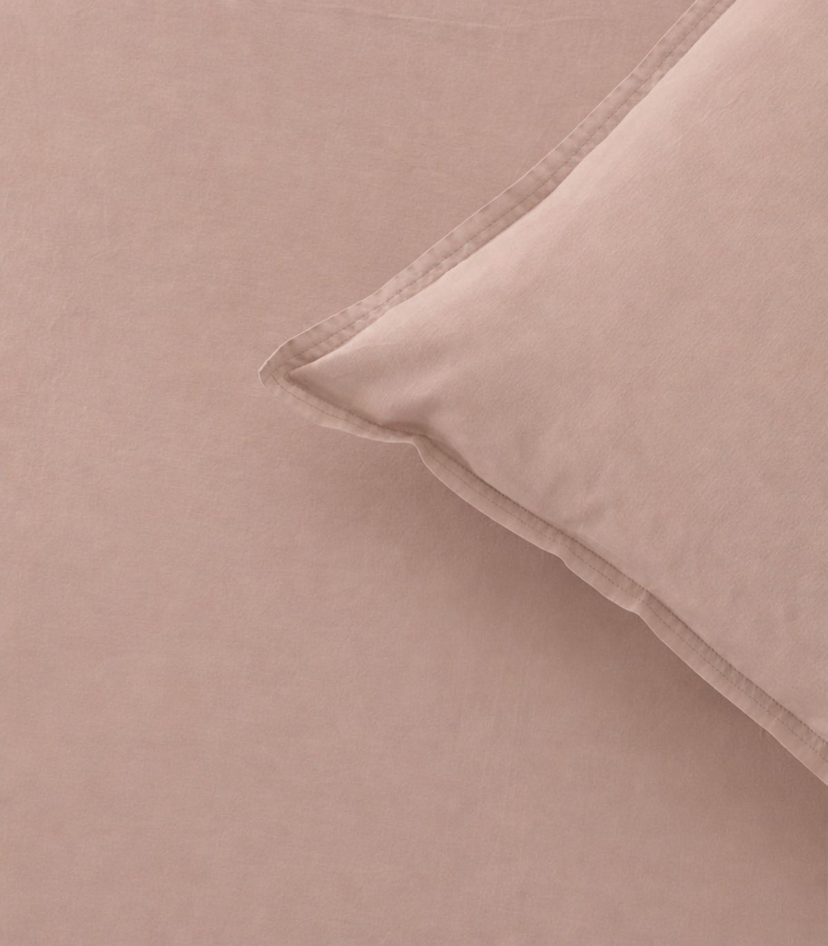 Organic Cotton Sateen Quilt Cover Set - Vintage Wash - Dusty Rose