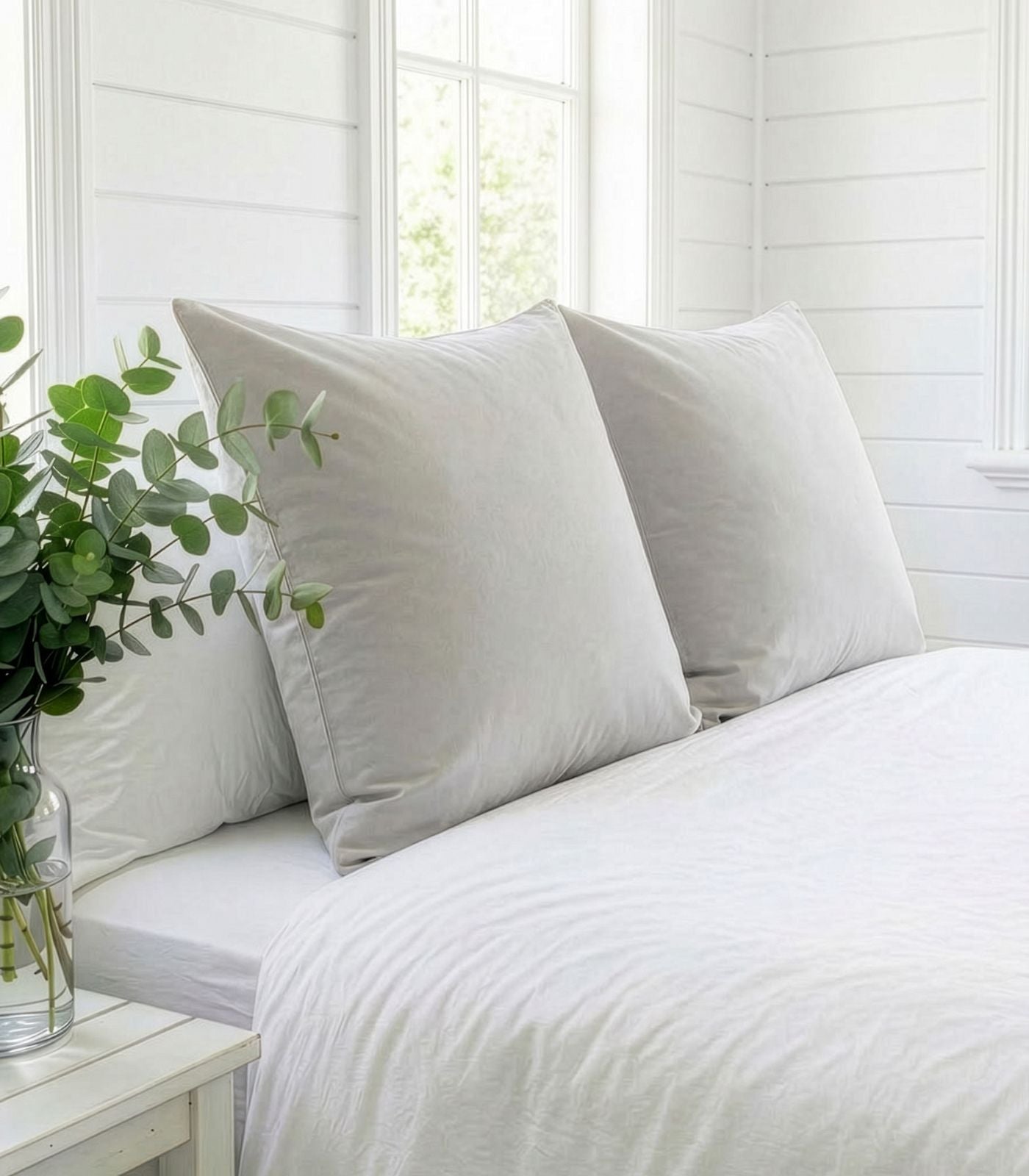 Bhumi Organic Cotton - Sateen Pillow Cases (pair) - European - Light Grey