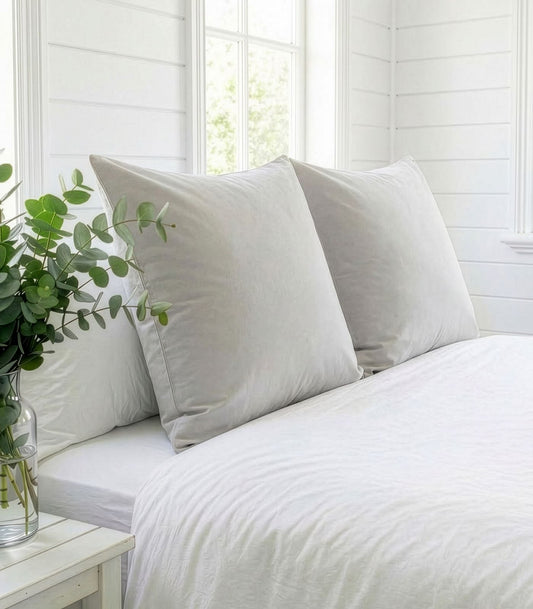 Bhumi Organic Cotton - Sateen Pillow Cases (pair) - European - Light Grey