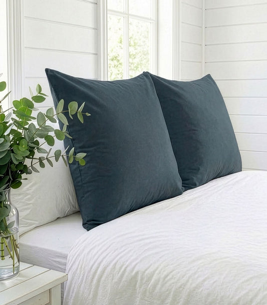 Bhumi Organic Cotton - Sateen Pillow Cases (pair) - European - Orion Blue