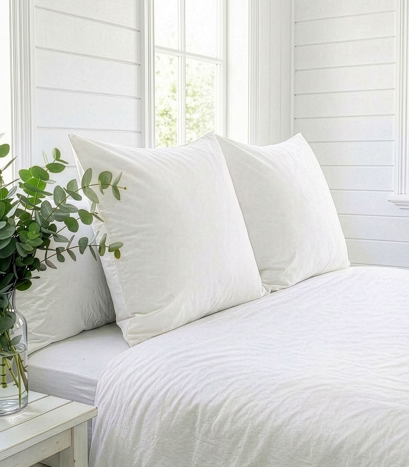 Bhumi Organic Cotton - Sateen Pillow Cases (pair) - European - White