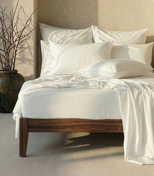 Bhumi Organic Cotton - Fitted - Sateen Sheet - White
