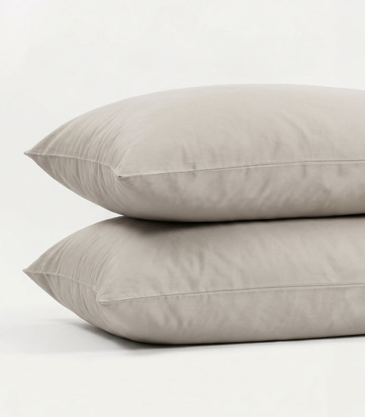 Bhumi Organic Cotton - Sateen Pillow Cases (Pair) - Light Grey