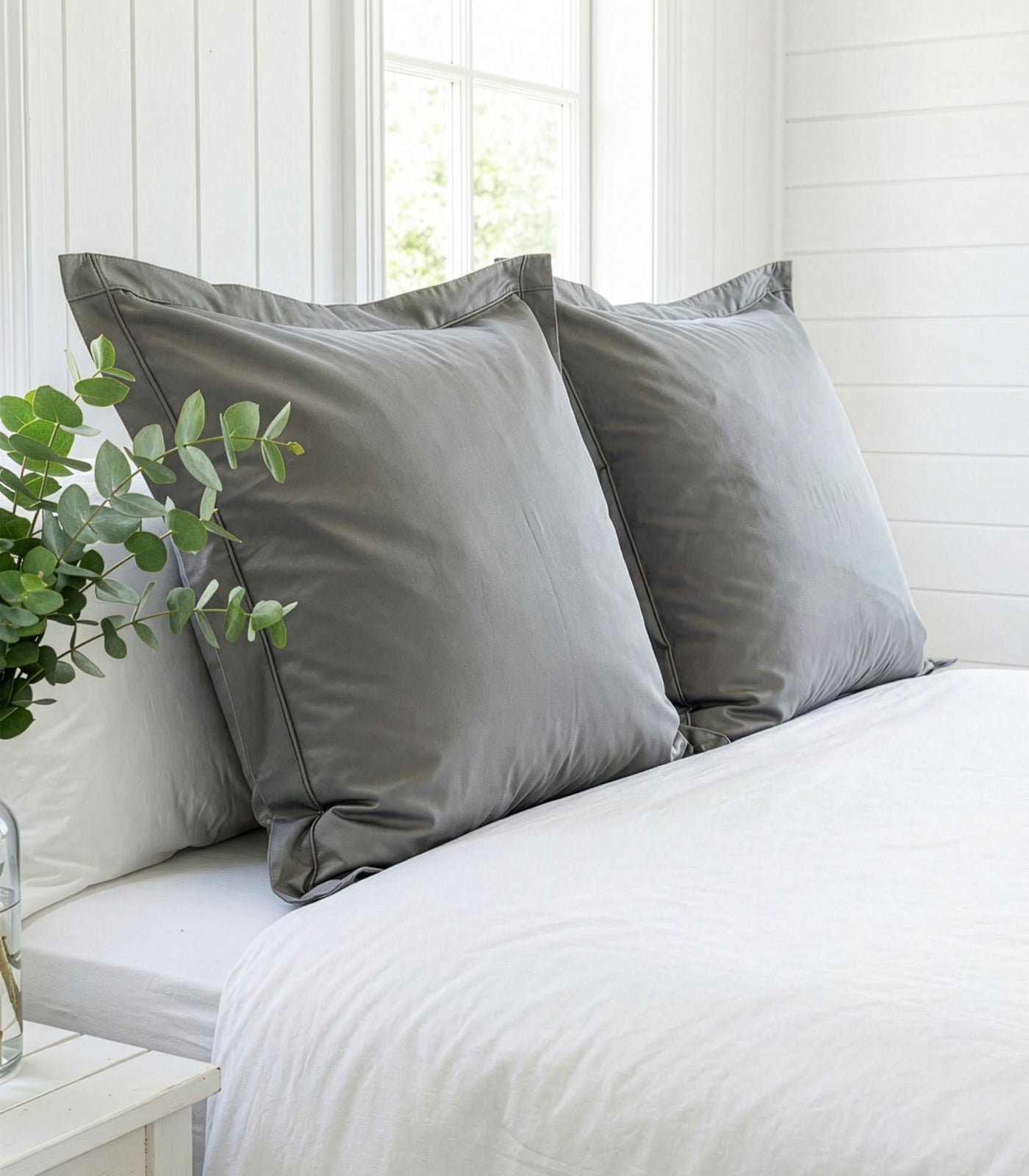 European Sateen Luxe Pillow Cases - Dark Grey