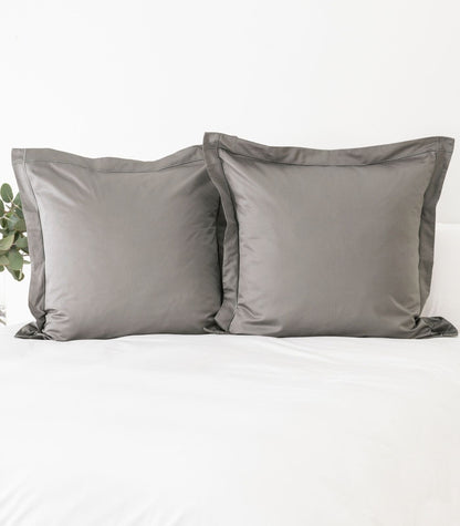European - Sateen Pillow Cases (Pair) - Luxe - Limited Edition - DarkGrey