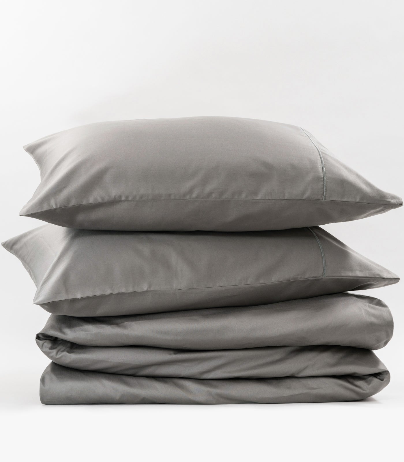 Sateen Luxe Quilt Cover Set - Dark Grey