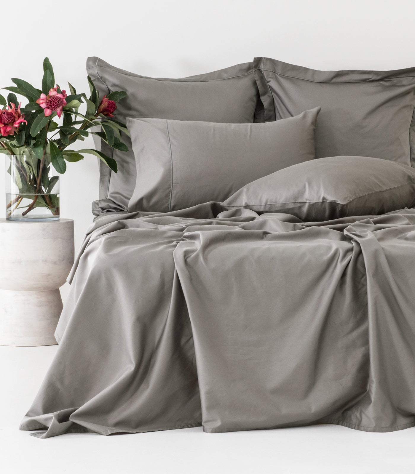 Sateen Luxe Sheet Set - Dark Grey