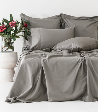 Sateen Luxe Sheet Set - Dark Grey