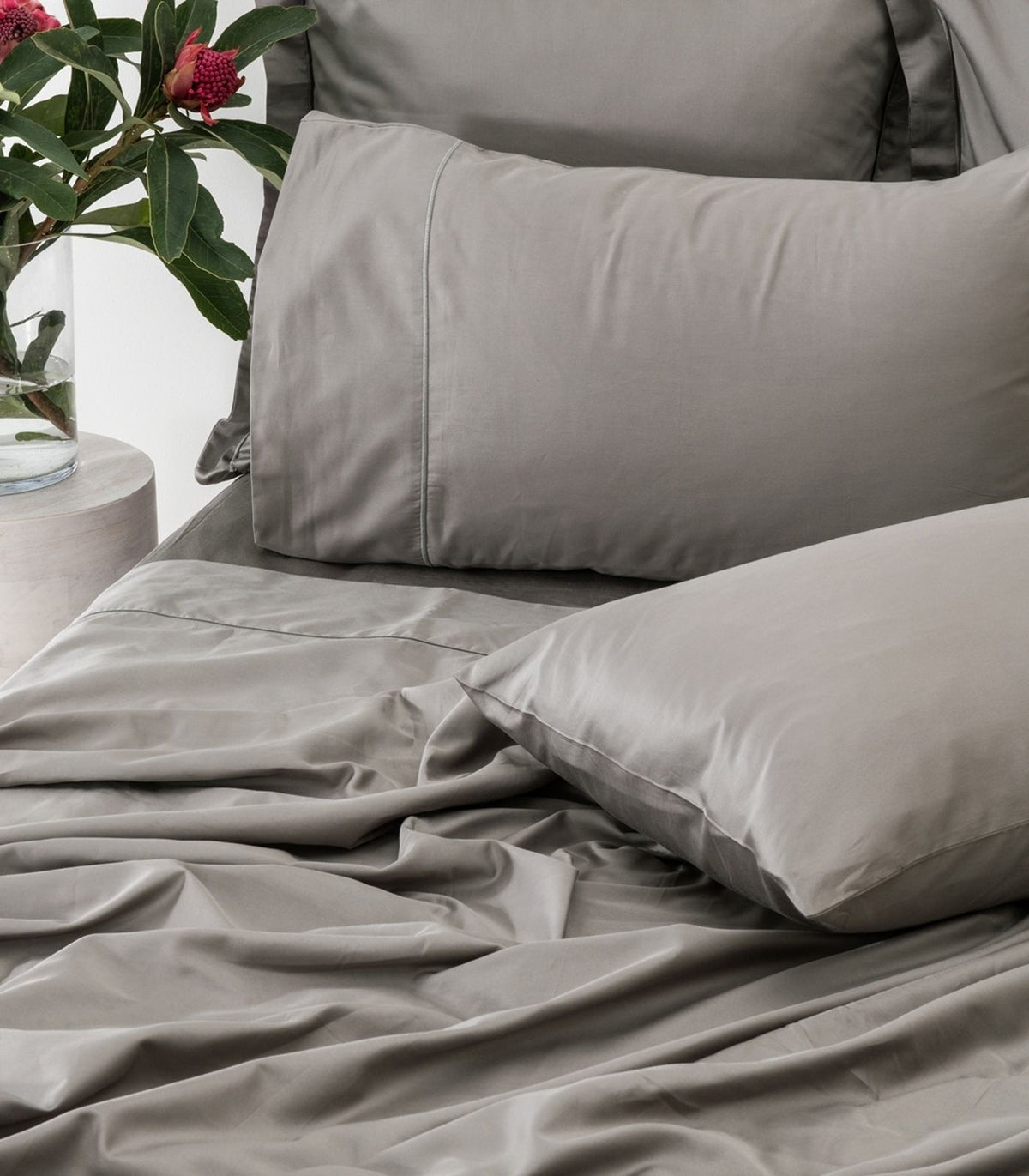 Organic Cotton Sateen Sheet Set - Luxe - DarkGrey